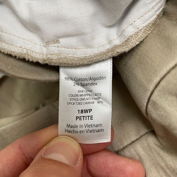 George Straight Leg Khaki Pants Womens 18WP Beige Cotton Stretch Casual 38x28 - Picture 4 of 10